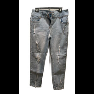 Supradenim Ripped Distressed Jeans Light Wash Skinny Stretch Women's Sz 15‎